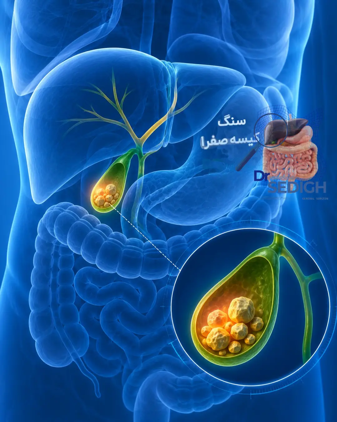 سنگ‌های کیسه صفرا در سونوگرافی و بررسی نیاز به جراحی کیسه صفرا